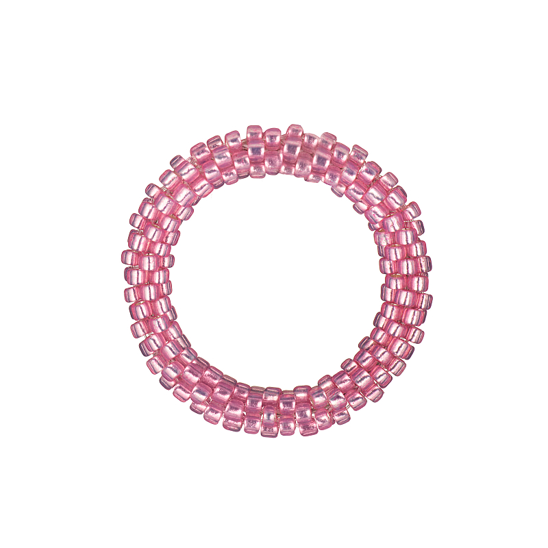 Кольцо BEADED BREAKFAST из бисера, цвет ярко-розовый, стекло (фото 1)