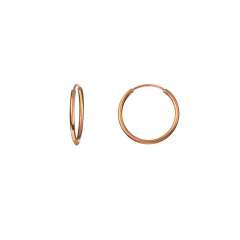 Круглые серьги САХАРОК "BASE", конго, 12 мм, розовая позолота (фото 2)
