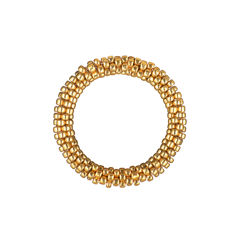 Кольцо BEADED BREAKFAST из бисера, цвет золото, стекло (фото 1)