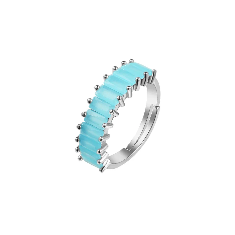 Безразмерное кольцо BIJOU голубая дорожка (фото 1)