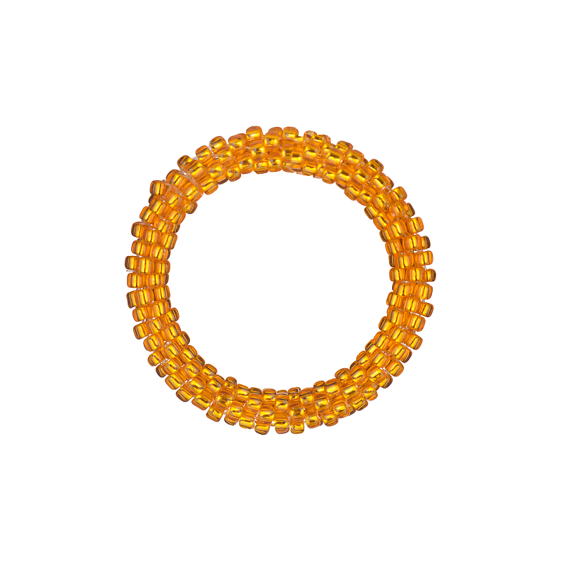 Кольцо BEADED BREAKFAST из бисера, цвет оранжевый, стекло (фото 1)