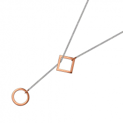 Медальон подвеска Сахарок галстук круг-квадрат розовая позотота, BASE (фото 1)