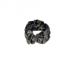 Безразмерное кольцо Cracks с чернением ROUGH (фото 1)