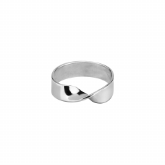 Серебряное кольцо ATJEWELER "FLOW" изгиб (фото 2)