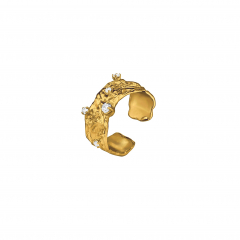 Безразмерное кольцо NASTYA MAXIMOVA безразмерное с 6 вставками, позолота (фото 1)