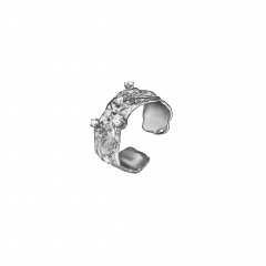 Серебряное кольцо NASTYA MAXIMOVA безразмерное с 6 вставками, платинирование (фото 1)