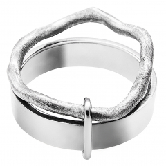 Безразмерное кольцо ZYABLIK Fenda серебро родий (фото 1)