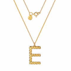 Медальон подвеска JEWELI "Буква E",серебро, позолота (фото 1)