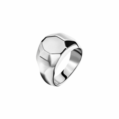 Безразмерное кольцо печатка на мизинец САХАРОК Signet серебро, платинирование (фото 1)