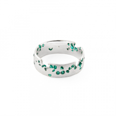 Безразмерное кольцо MOST Венец Лесного Короля, зеленые фианиты (фото 1)