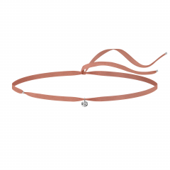 Кулон подвеска-браслет ANNA MASLOVSKAYA шелковая лента розовая, серебро (фото 1)