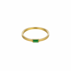 Безразмерное кольцо САХАРОК "BASE", багет-фианит, желтая позолота (фото 1)
