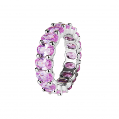Безразмерное кольцо САХАРОК Bijou розовые цирконы (фото 1)