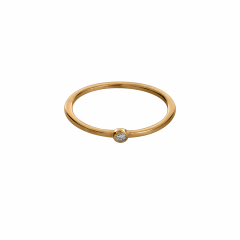 Безразмерное кольцо САХАРОК "BASE", фианит, желтая позолота (фото 2)