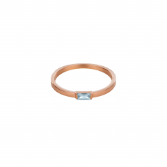 Безразмерное кольцо САХАРОК "BASE", багет-фианит, розовая позолота (фото 2)
