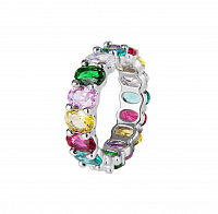 Безразмерное кольцо САХАРОК Bijou разноцветные круглые цирконы (фото 1)