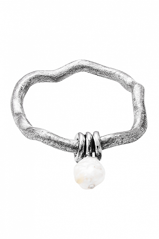 Кольцо ZYABLIK Сaldeira серебро с жемчугом родий (фото 2)