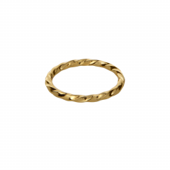 Безразмерное кольцо САХАРОК "BASE", витое, желтое позолота (фото 2)