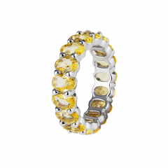Безразмерное кольцо САХАРОК BIJOU желтые цирконы (фото 1)