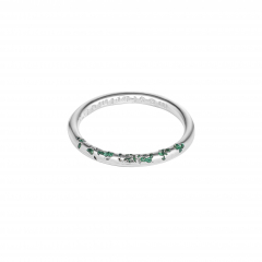 Серебряное кольцо MOST "ВПЛАВЛЕННЫЕ", зеленые (фото 1)