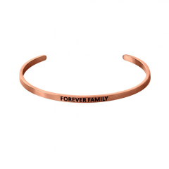 Тонкий браслет MY MANTRA "FOREVER FAMILY", розовая позолота (фото 1)