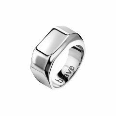 Безразмерное кольцо печатка САХАРОК BRAVE серебро, платинирование (фото 1)